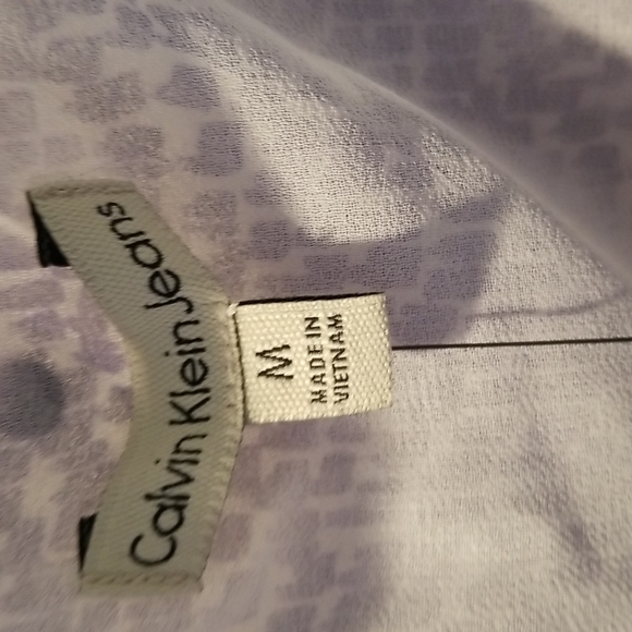 NWT size M Calvin Klein blue pattern tank - Picture 2 of 9